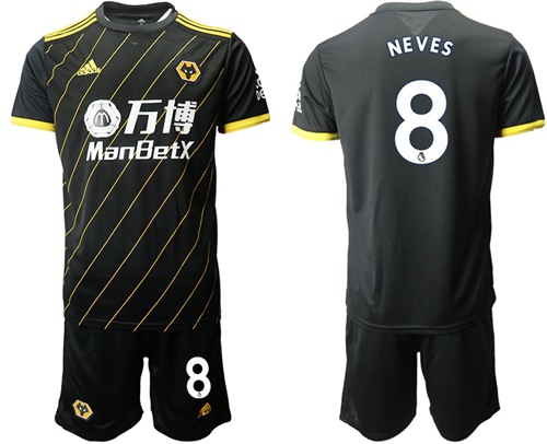 Wolves #8 Neves Away Soccer Club Jersey