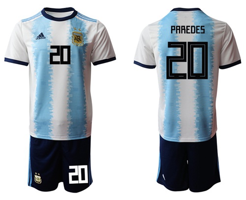 Argentina #20 Paredes Home Soccer Country Jersey