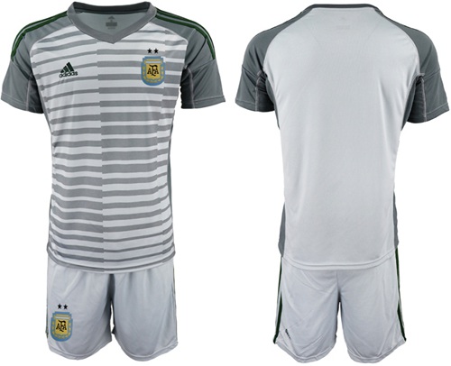 Argentina Blank Grey Goalkeeper Soccer Country Jersey