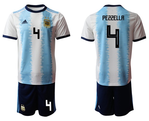 Argentina #4 Pezzella Home Soccer Country Jersey