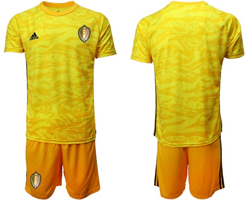 Belgium Blank Yellow Goalkeeper Soccer Country Jersey