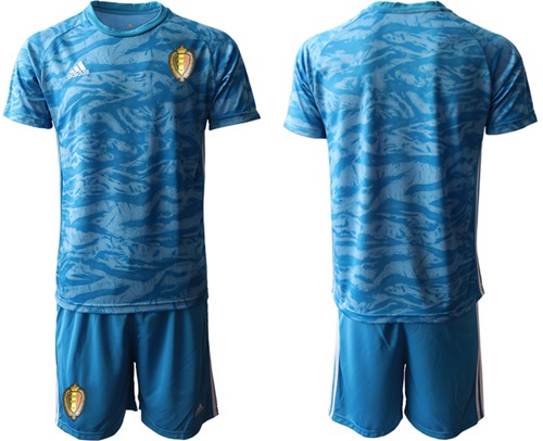 Belgium Blank Blue Goalkeeper Soccer Country Jersey