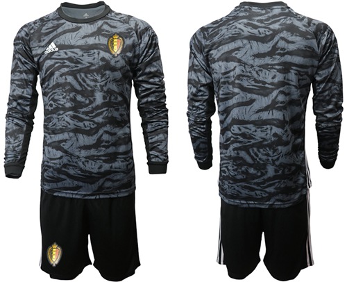 Belgium Blank Black Long Sleeves Goalkeeper Soccer Country Jersey