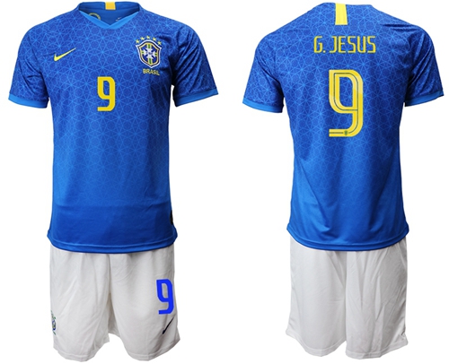 Brazil #9 G.Jesus Blue Soccer Country Jersey