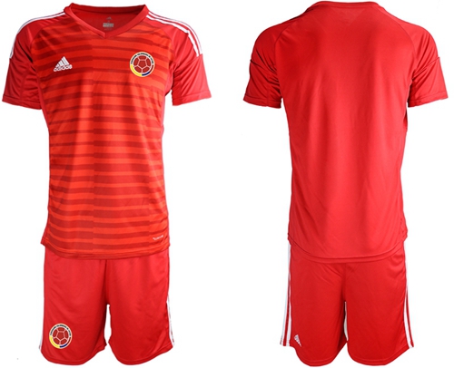 Colombia Blank Red Goalkeeper Soccer Country Jersey