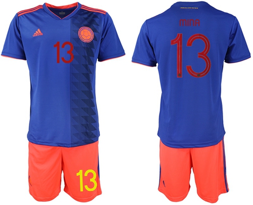 Colombia #13 Mina Away Soccer Country Jersey