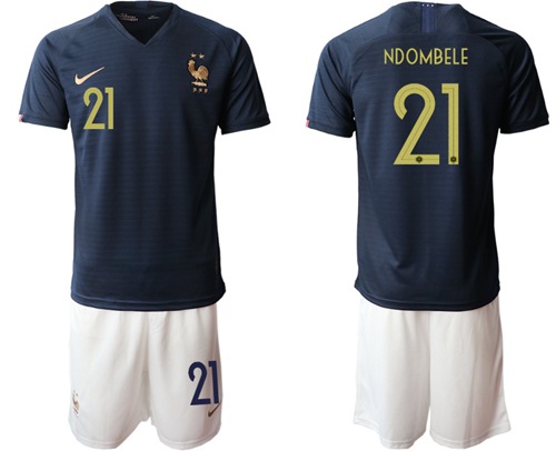 France #21 Ndombele Home Soccer Country Jersey