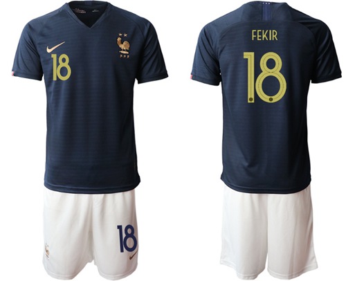 France #18 Fekir Home Soccer Country Jersey