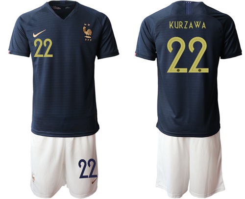 France #22 Kurzawa Home Soccer Country Jersey
