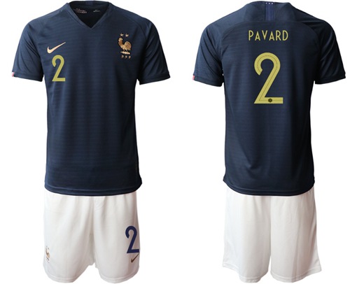 France #2 Pavard Home Soccer Country Jersey