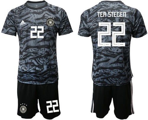 Germany #22 Ter Stegen Black Goalkeeper Soccer Country Jersey