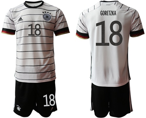 Germany #18 Goretzka White Home Soccer Country Jersey