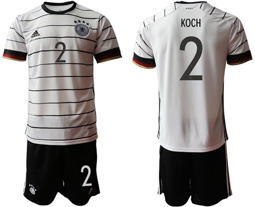 Germany #2 Koch White Home Soccer Country Jersey