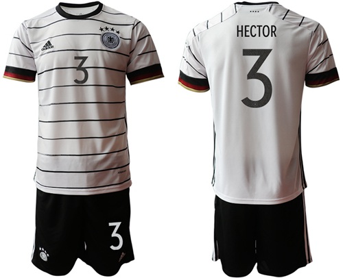 Germany #3 Hector White Home Soccer Country Jersey