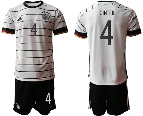 Germany #4 Ginter White Home Soccer Country Jersey
