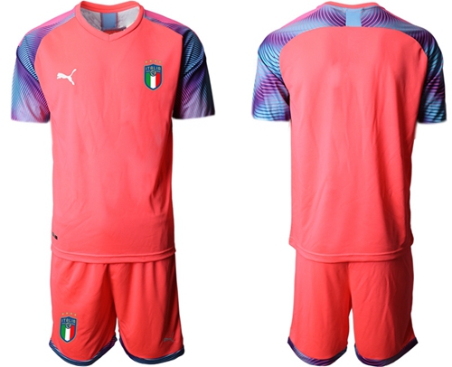 Italy Blank Pink Goalkeeper Soccer Country Jersey