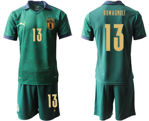 Italy #13 Romagnoli Third Soccer Country Jersey
