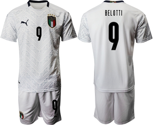 Italy #9 Belotti Away Soccer Country Jersey