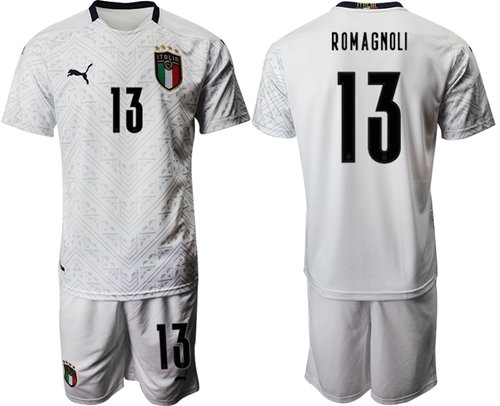 Italy #13 Romagnoli Away Soccer Country Jersey