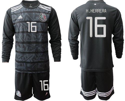Mexico #16 H.Herrera Home Long Sleeves Soccer Country Jersey