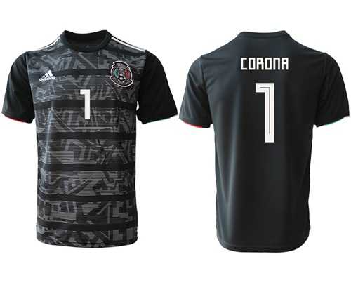 Mexico #1 Corona Black Soccer Country Jersey