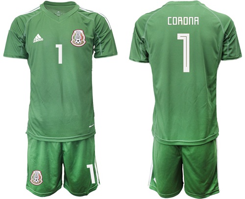 Mexico #1 Corona Green Goalkeeper Soccer Country Jersey