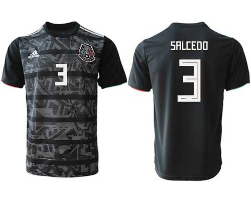 Mexico #3 Salcedo Black Soccer Country Jersey