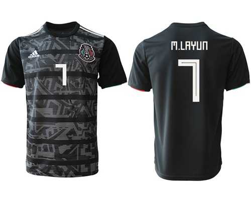Mexico #7 M.Layun Black Soccer Country Jersey