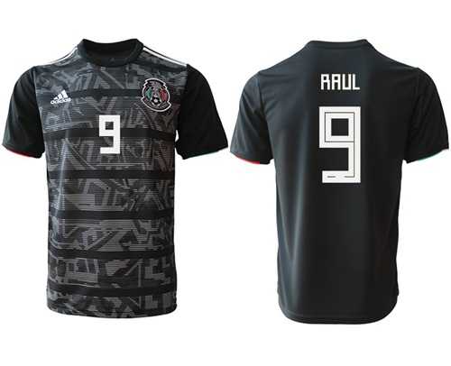 Mexico #9 Raul Black Soccer Country Jersey