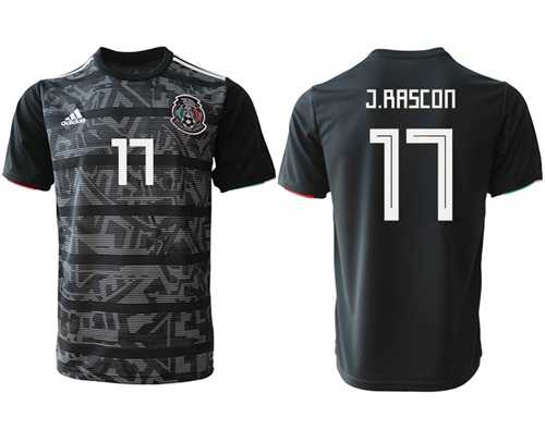 Mexico #17 J.Rascon Black Soccer Country Jersey