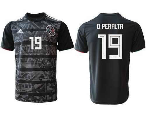 Mexico #19 O.Peralta Black Soccer Country Jersey