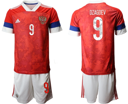Russia #9 Dzagoev Home Soccer Country Jersey