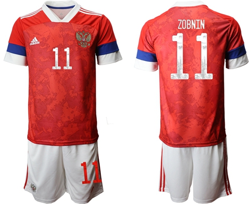 Russia #11 Zobnin Home Soccer Country Jersey