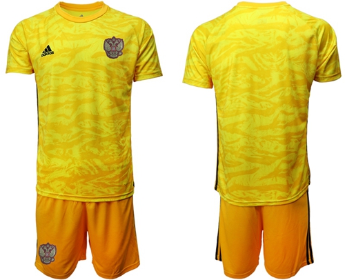 Russia Blank Yellow Goalkeeper Soccer Country Jersey