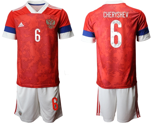 Russia #6 Cheryshev Home Soccer Country Jersey