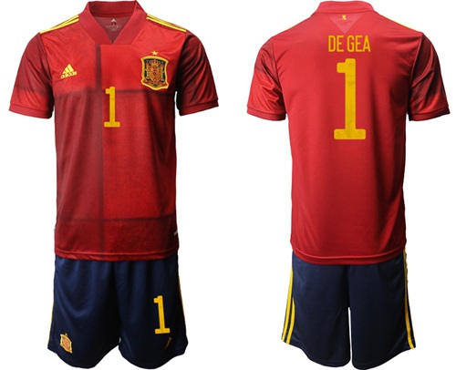 Spain #1 De Gea Home Soccer Country Jersey