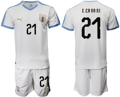 Uruguay #21 E.Cavani Away Soccer Country Jersey