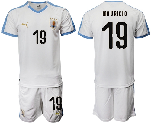 Uruguay #19 Ma U Ricio Away Soccer Country Jersey