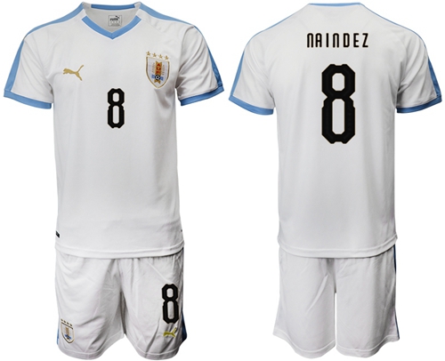 Uruguay #8 Naindez Away Soccer Country Jersey