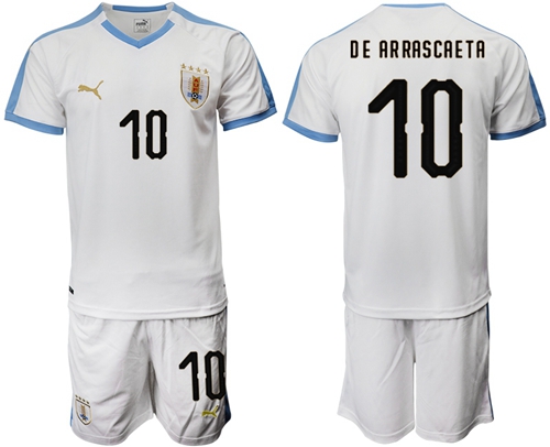 Uruguay #10 De Arrascaeta Away Soccer Country Jersey