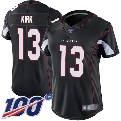 Cardinals #13 Christian Kirk Black Alternate Women's Stitched Football 100th Season Vapor Limited Jersey