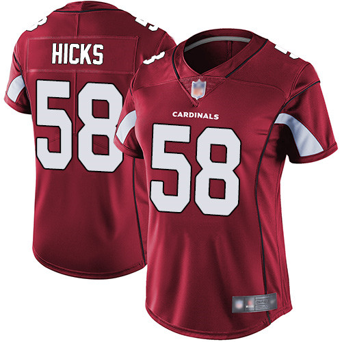 Cardinals #58 Jordan Hicks Red Team Color Women's Stitched Football Vapor Untouchable Limited Jersey
