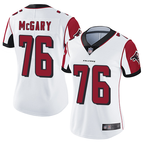 Nike Falcons #76 Kaleb McGary White Women's Stitched NFL Vapor Untouchable Limited Jersey