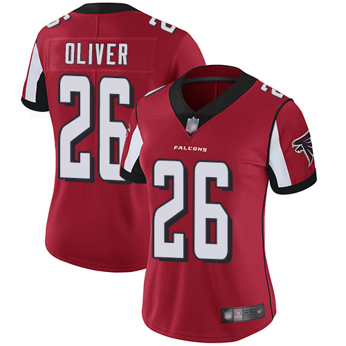 Falcons #26 Isaiah Oliver Red Team Color Women's Stitched Football Vapor Untouchable Limited Jersey