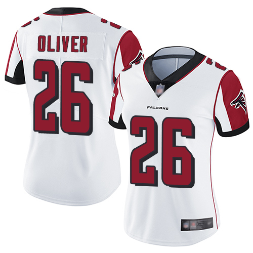 Falcons #26 Isaiah Oliver White Women's Stitched Football Vapor Untouchable Limited Jersey