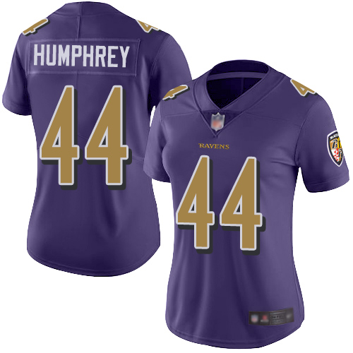 Nike Ravens #44 Marlon Humphrey Purple Women's Stitched NFL Limited Rush Jersey