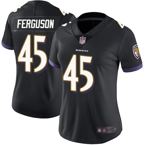Ravens #45 Jaylon Ferguson Black Alternate Women's Stitched Football Vapor Untouchable Limited Jersey