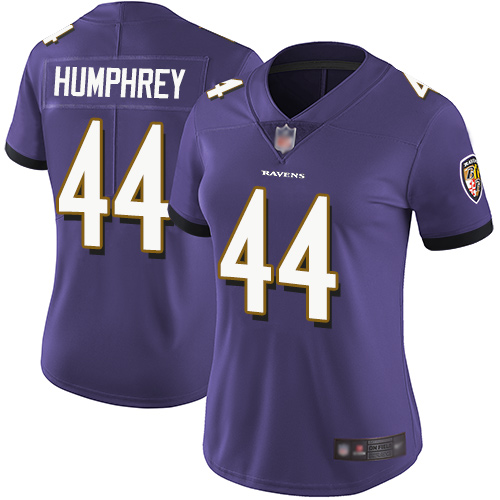 Nike Ravens #44 Marlon Humphrey Purple Team Color Women's Stitched NFL Vapor Untouchable Limited Jersey