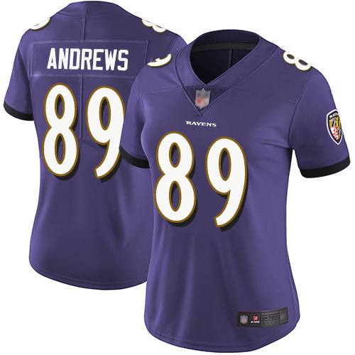 Ravens #89 Mark Andrews Purple Team Color Women's Stitched Football Vapor Untouchable Limited Jersey