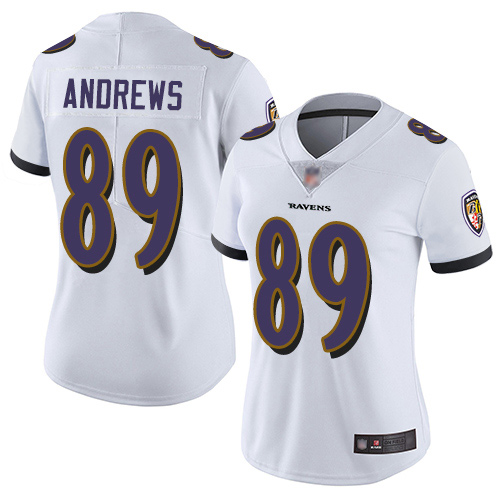 Ravens #89 Mark Andrews White Women's Stitched Football Vapor Untouchable Limited Jersey